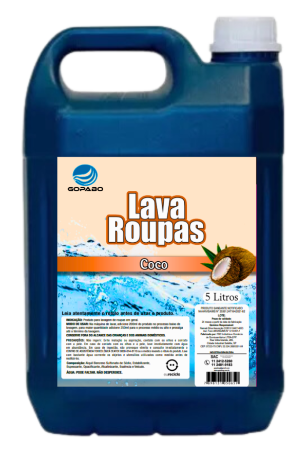 Galão 5L Sabão Coco Roupa