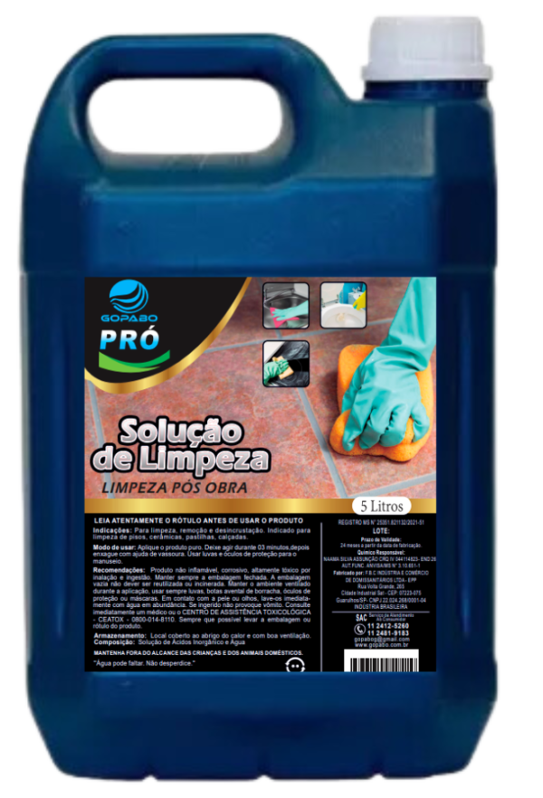 galão de soluções de Limpeza